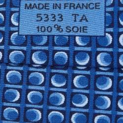 Pre Owned Hermes Navy Blue Moonphase Printed Silk Tie