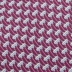 Hermes Onion Pink Geometric Printed Silk Tie