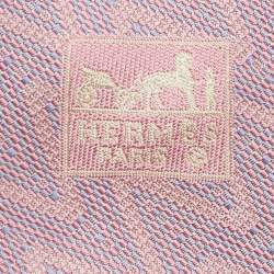 Hermes Pink Chevron Patterned Silk Jacquard Tie