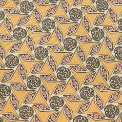 Pre Owned Hermes Yellow Geometric Floral Printed Silk Tie