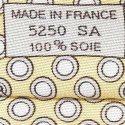 Pre Owned Hermes Yellow Geometric Printed Silk Tie
