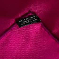 Pre Owned Hermes Magenta Silk Pocket Square