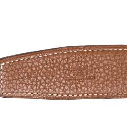 Pre Owned Hermes Black/Gold Box and Togo Leather H Buckle Reversible Belt 95CM