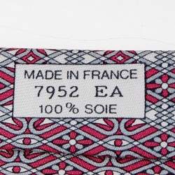 Hermes Pink Orbits Printed Silk Tie