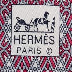 Hermes Pink Orbits Printed Silk Tie