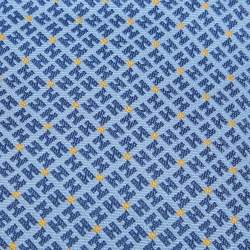 Pre Owned ربطة عنق هيرمس حرير جاكار زرقاء مزينة نمط حرف أتش