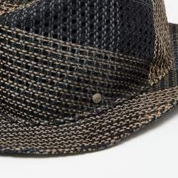 Hermes Blue & Beige Hemp Claudio Hat
