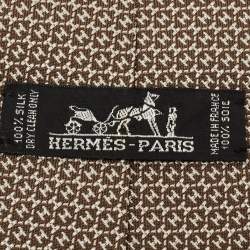 مملوكة مسبقًا Hermès Beige H Pattern Silk Tie