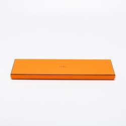 Pre Owned Hermes Orange Horse Printed Silk Tie