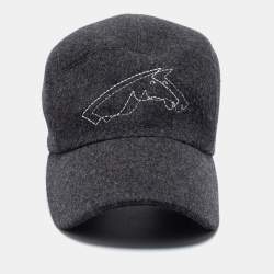 Hermès Charcoal Grey Cashmere Nevada Baseball Cap L