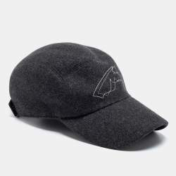 Hermès Charcoal Grey Cashmere Nevada Baseball Cap L