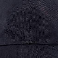 Hermes Navy Blue Cotton Twill Riley H Droit Baseball Cap 