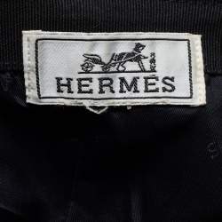 Hermes Navy Blue Cotton Twill Riley H Droit Baseball Cap 