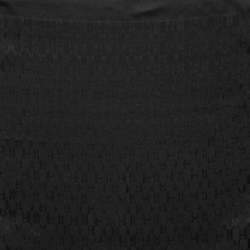 Hermès Black Grand H Jacquard Silk Pocket Square 