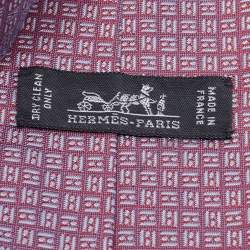 Pre Owned Hermès Purple/Burgundy Intemporel Silk Tie