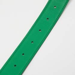 Pre Owned Hermes Etain/Bamboo Epsom and Chamonix Leather Collier De Chien Reversible Belt 95 CM