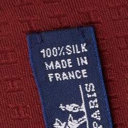 Pre Owned Hermes Raisin Faconnee H Silk Tie