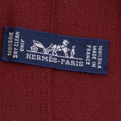 Pre Owned Hermes Raisin Faconnee H Silk Tie