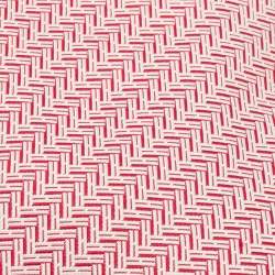 Pre Owned Hermès Red & White Chevron Jacquard Silk Tie