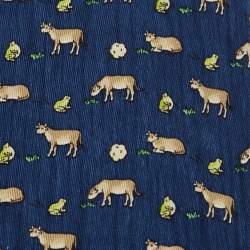 Pre Owned Hermes Blue Sheep Printed Silk Classic Tie