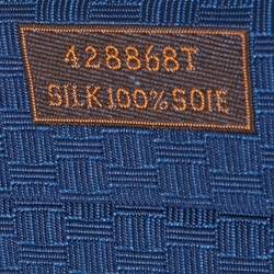 Hermes Royal Blue Patterned Jacquard Classic Tie
