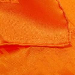 Hermès Orange Silk Pocket Square