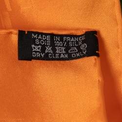 Hermès Orange Silk Pocket Square