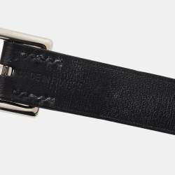 Hermes Leather Palladium Plated Reversible Bracelet