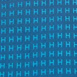 Pre Owned Hermes Peacock Blue Faconne H Silk Jacquard Tie