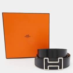 Hermes Black/Gold Box and Togo Leather Tonight Reversible Belt 100CM