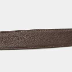 Hermes Black/Chocolat Chamonix and Togo Leather H Reversible Buckle Belt 115CM