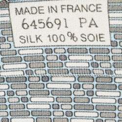 Pre Owned Hermes Grey/Blue Printed Silk Tie
