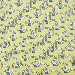 مملوكة مسبقًا Hermes Green Geometric Horse Print Silk Tie