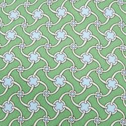 Hermes Green Printed Silk Tie