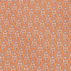 Pre Owned Hermes Orange  & Anchor Print Silk Tie