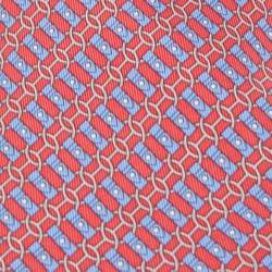 Hermes Red Printed Silk Tie