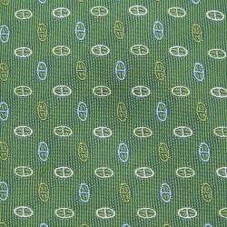 Pre Owned Hermes Green Chain Link Pattern Silk Jacquard Tie