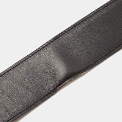 Pre Owned Hermes Black/Rouge Grenat Leather Medor Reversible Belt 95CM