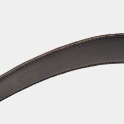 Pre Owned Hermes Black/Rouge Grenat Leather Medor Reversible Belt 95CM