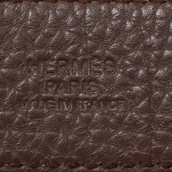Hermes Black/Chocolat Box and Togo Leather H Buckle Reversible Belt 90CM