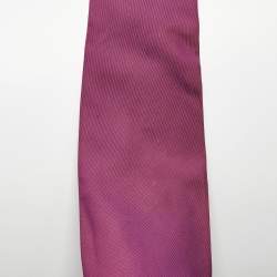 Pre Owned Hermes Purple Silk Traditional Tie