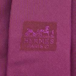 Pre Owned Hermes Purple Silk Traditional Tie