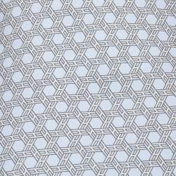 Pre Owned Hermes Blue H Link Print Silk Tie
