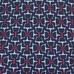 Pre Owned Hermes Navy Blue Equestrian Print Silk Tie