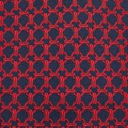 مملوكة مسبقًا Hermes Navy Blue/Red Patterned Silk Tie