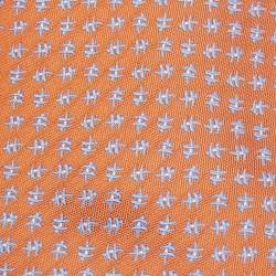 Hermes Orange Patterned Silk Tie