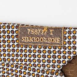 Pre Owned Hermes Brown Dotted Silk Tie