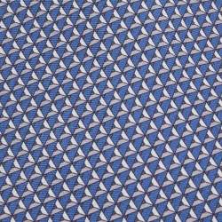 Pre Owned Hermes Blue Geometric Print Silk Blue Tie