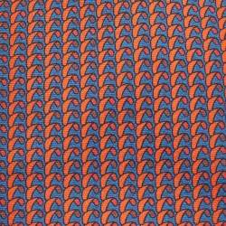 Hermes Pink/Blue Surfing Print Silk Tie Hermes