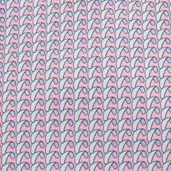 Pre Owned Hermes Pink/Blue Surfing Print Silk Tie